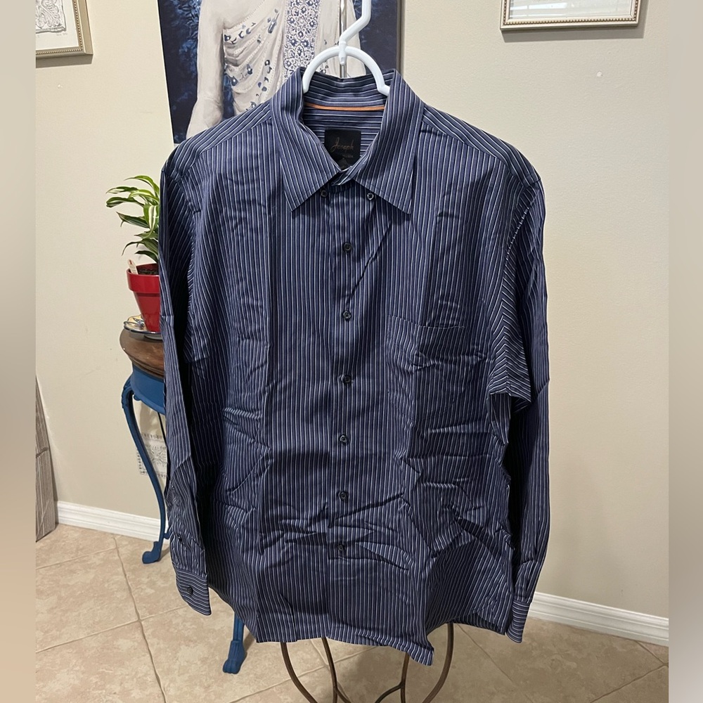 Joseph PSA Bank Striped Long Sleeve Button Down Shirt. - L